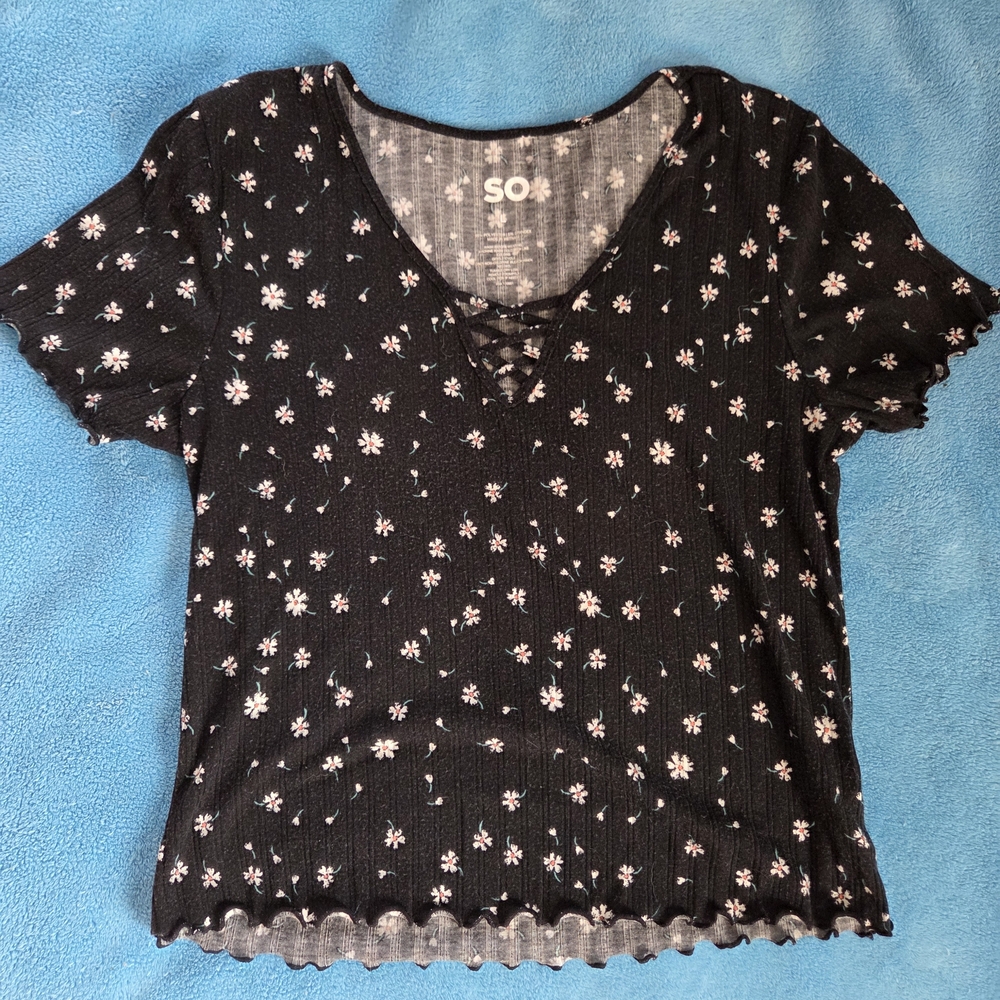 SO Black Floral Women's Top